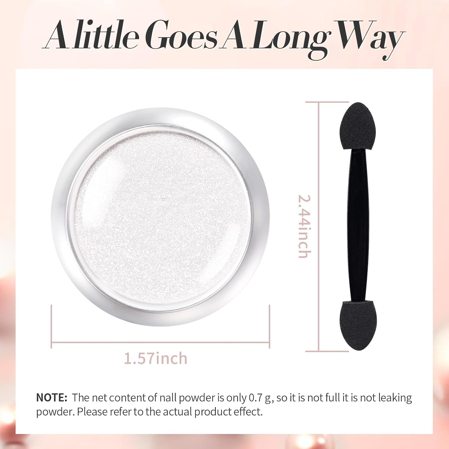 Elegant White Iridescent Nail Powder – Perfect for All Nail Types and Styles