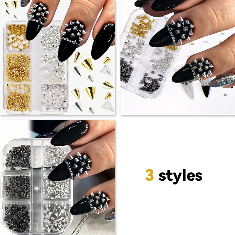 Nail Art Rivet Decor Punk Manicure Spikes Metal Studs Decor Charms Nail DIY