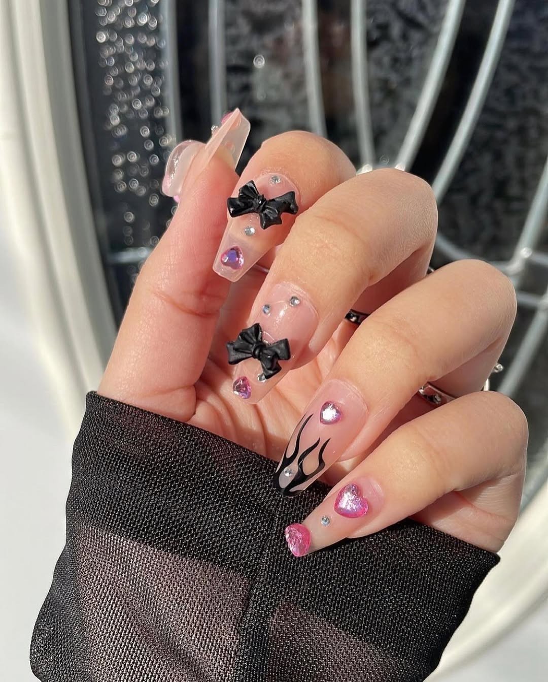 Hello Kitty 3D Cute Press On Nails 24pcs All Sizes Included Coffin Style