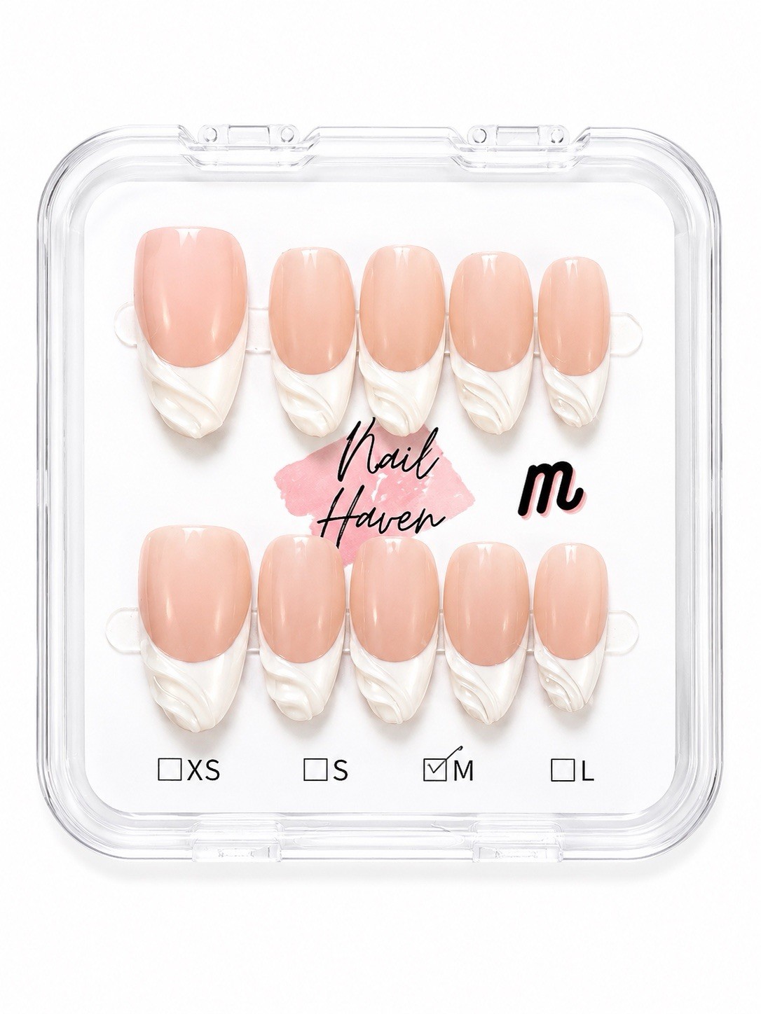 Nail Haven Press-On Nails Medium Almond Pre-Designed Mixed Designs Lot of 6