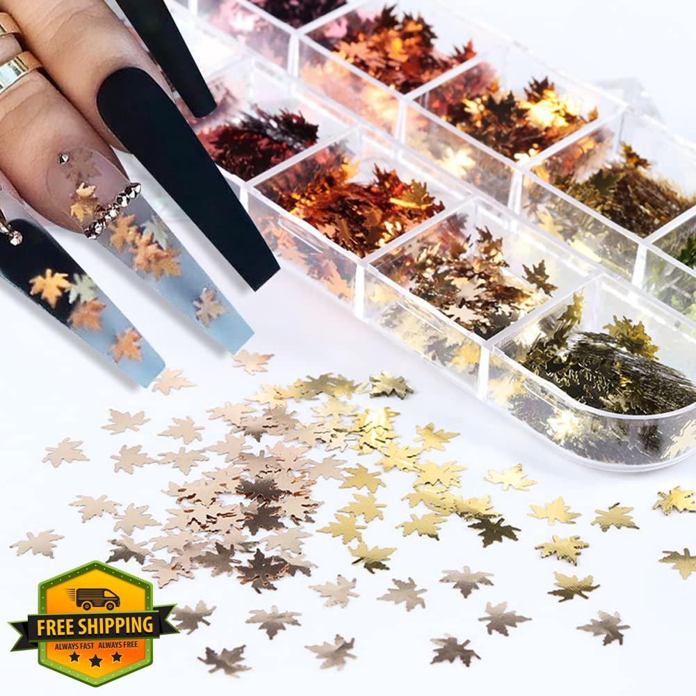 KZBTRBT 3D Maple Leaf Nail Glitters glitter 5