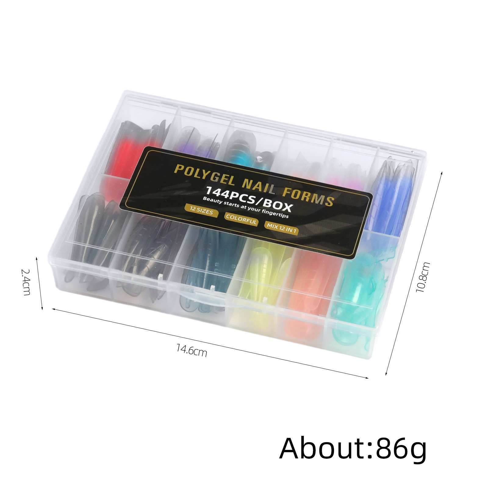 Various Colors Nail Form 144pcs Dual Forms Set for Poly Nail Gel Extension