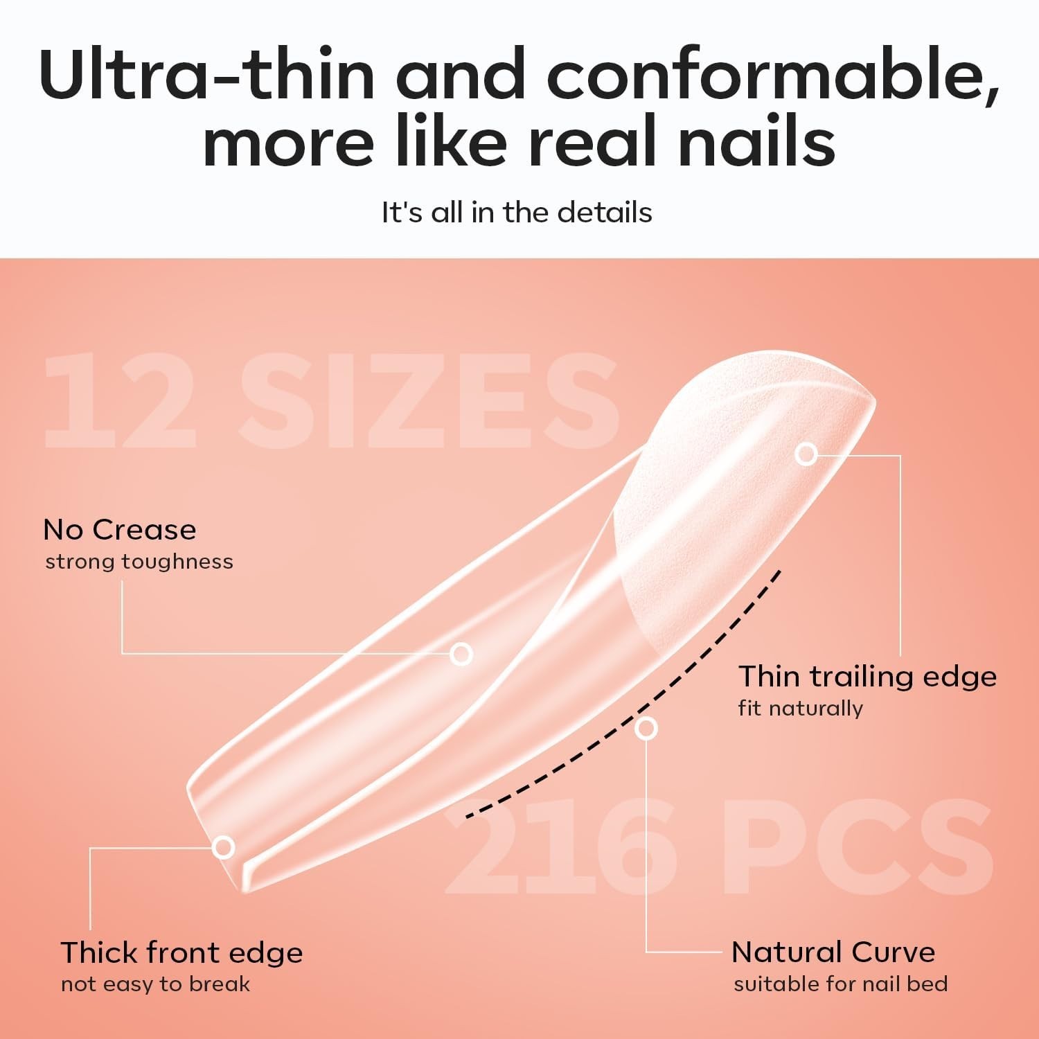 Gel X Nail Kit, Gel x Nail Tips Medium Square, 9-in-One Nail Glue & Portable U V
