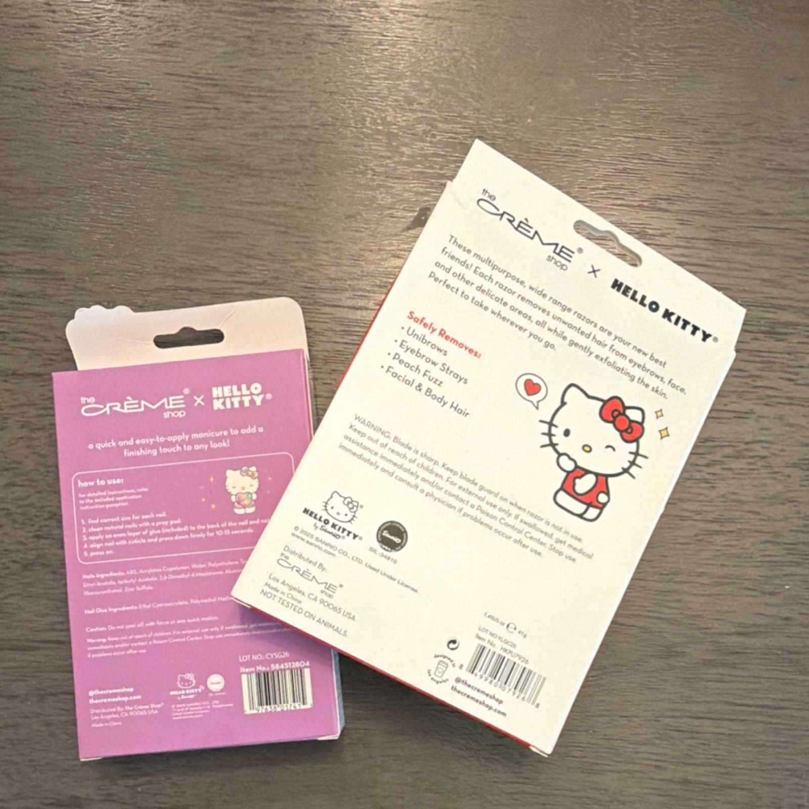 The Crème Shop x Hello Kitty Shiny Purple Almond Press-On Nails Medium, Glue