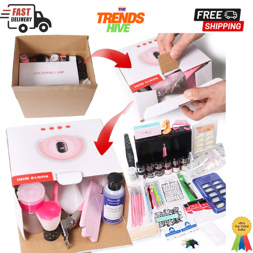 Acrylic Nail Art Kit-Nail Art Manicure Set Acrylic Powder Brush Glitter Tools