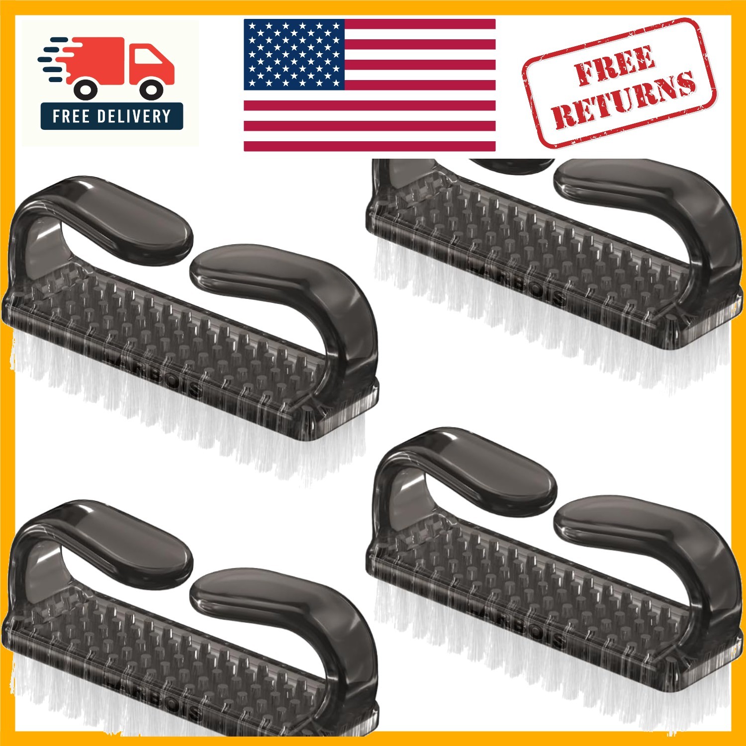 Ergonomic Nail Cleaning Brushes – 4-Pack for Gentle and Effective Care