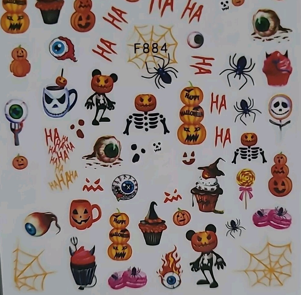 Halloween, Mickey Mouse, Nitemare before Christmas, Nail Art Stickers