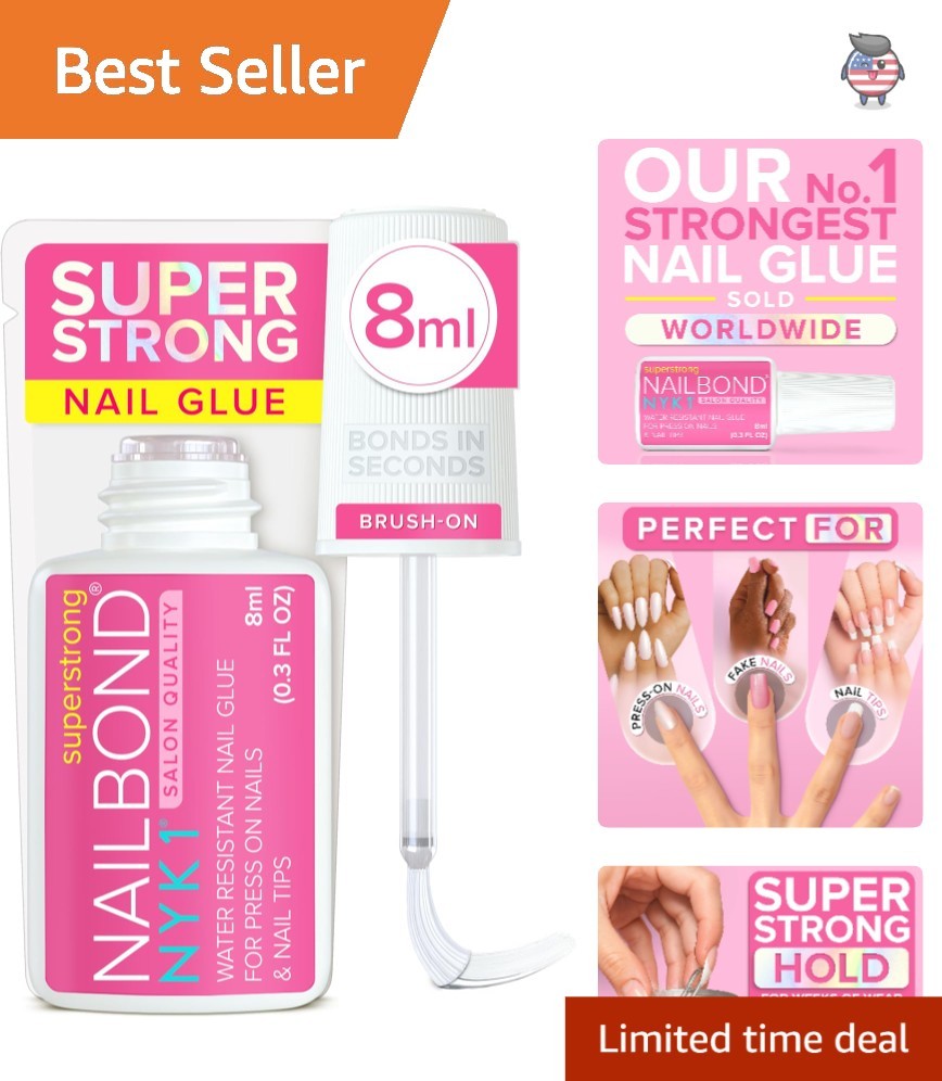 Professional-Quality Nail Bond Glue for Press-Ons & Acrylics | 8ml, Mess-Free