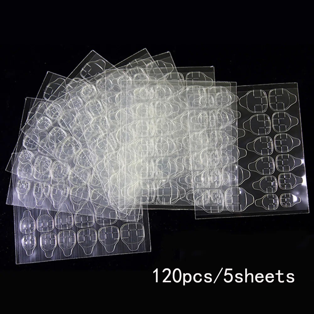 Double-Sided Nail Glue Tape Sticker Adhesive Tabs for Press on Nails 5-25 Sheet