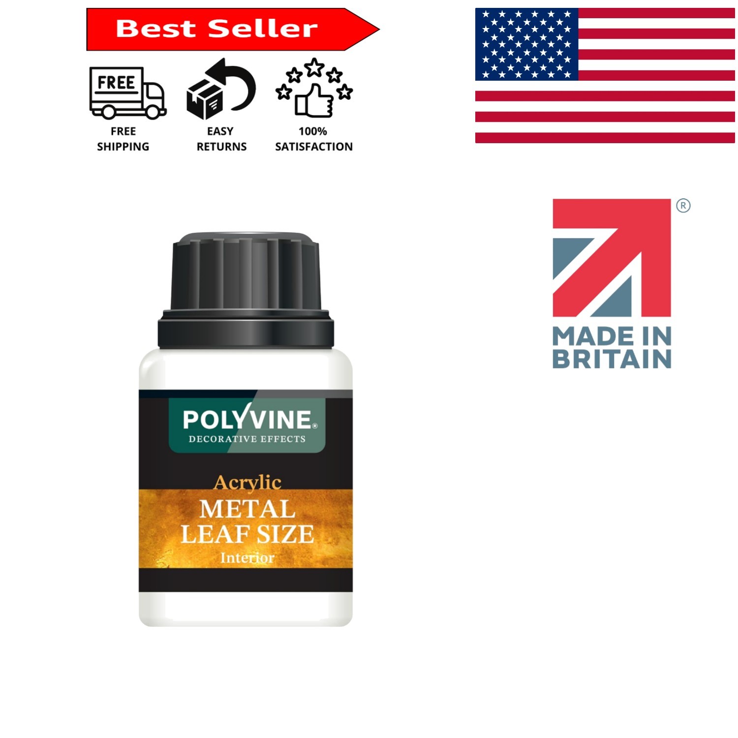 Versatile 100ml Acrylic Adhesive for Metal Leaf Application – Effortless Bonding