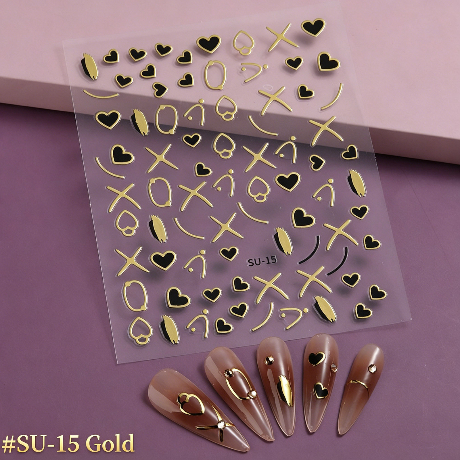 Ins European Atmosphere Nail Stickers, Blazing Red Lips Pattern, Black & White L