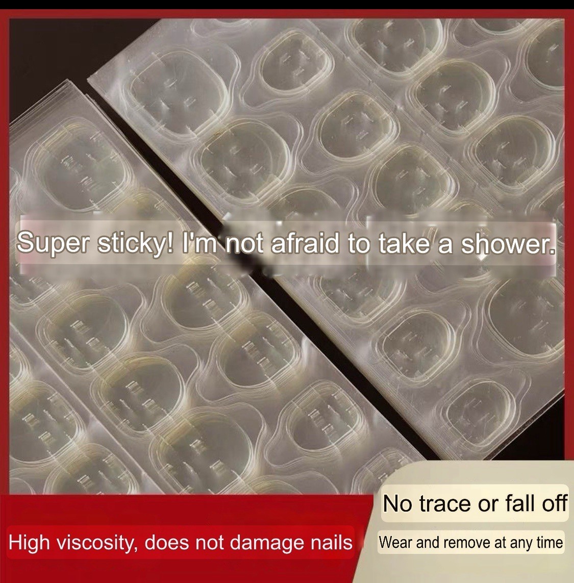 Double-Sided Nail Glue Tape Sticker Adhesive Tabs for Press on Nails 3-39 sheets