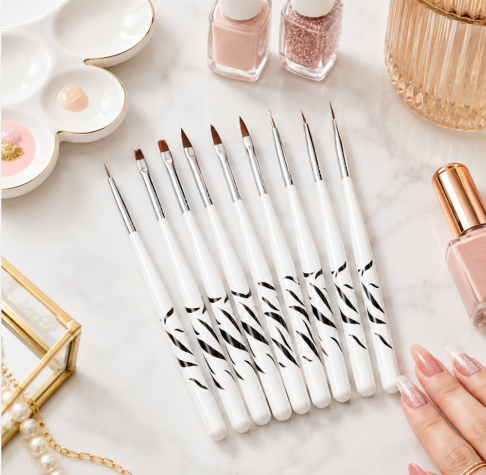 8-Piece Nail Art Design Brushes – Acrylic Gel Polish Painting & Drawing Pen Set