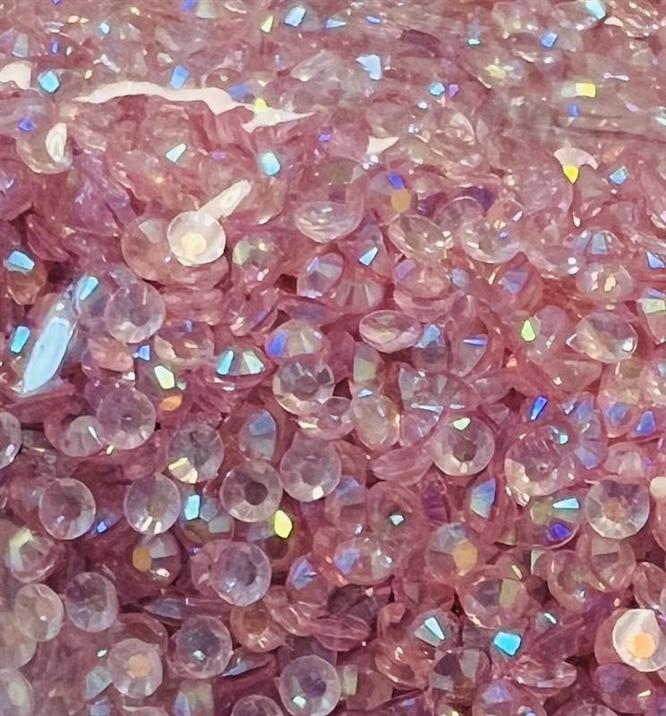 Light Pink Iridescent Jelly Resin 3mm Round Flat Back Nail Jewelry Crafting Gems