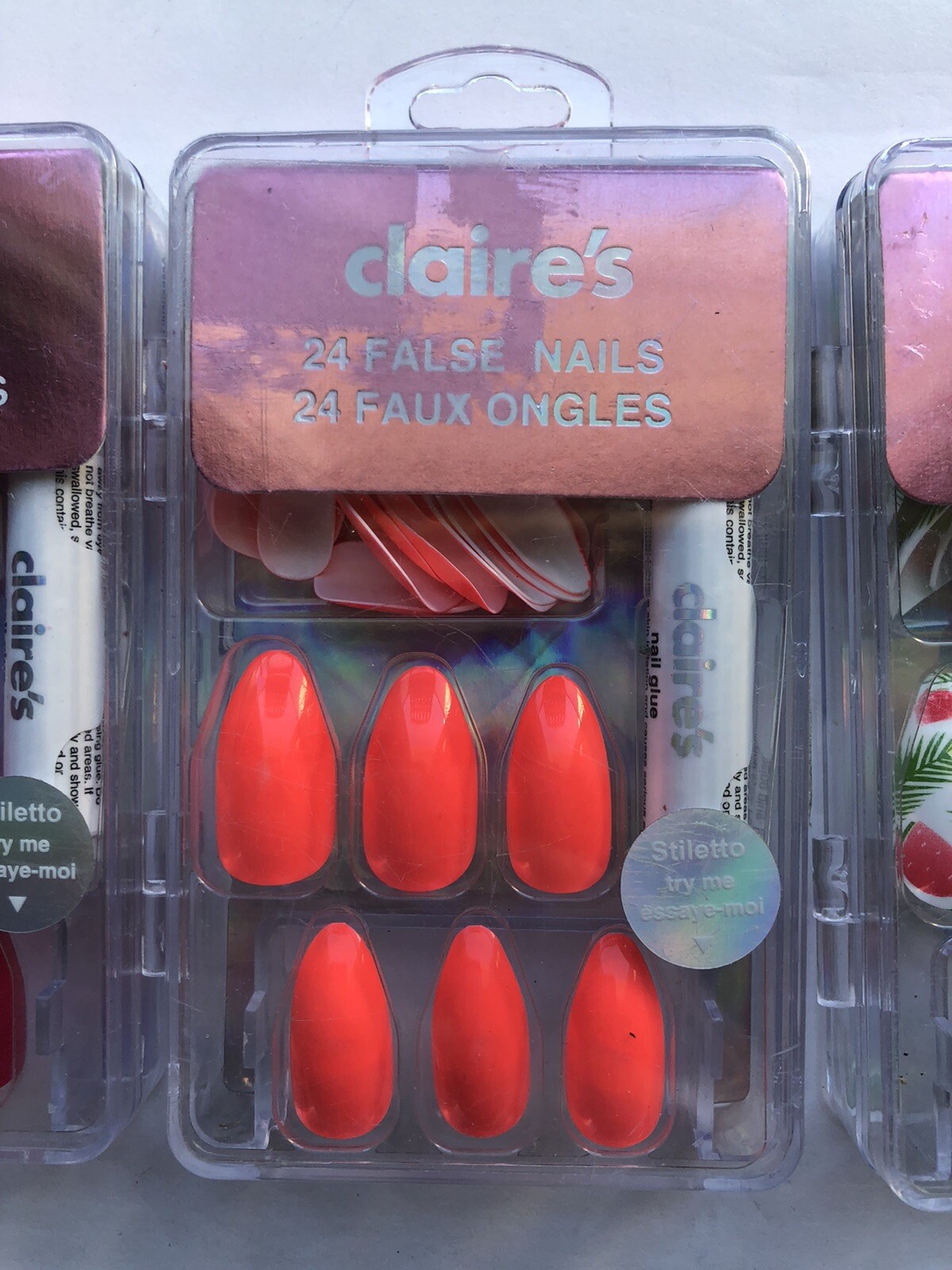 Claire’s False Fake Nail Kits Lot Of 4 Total New