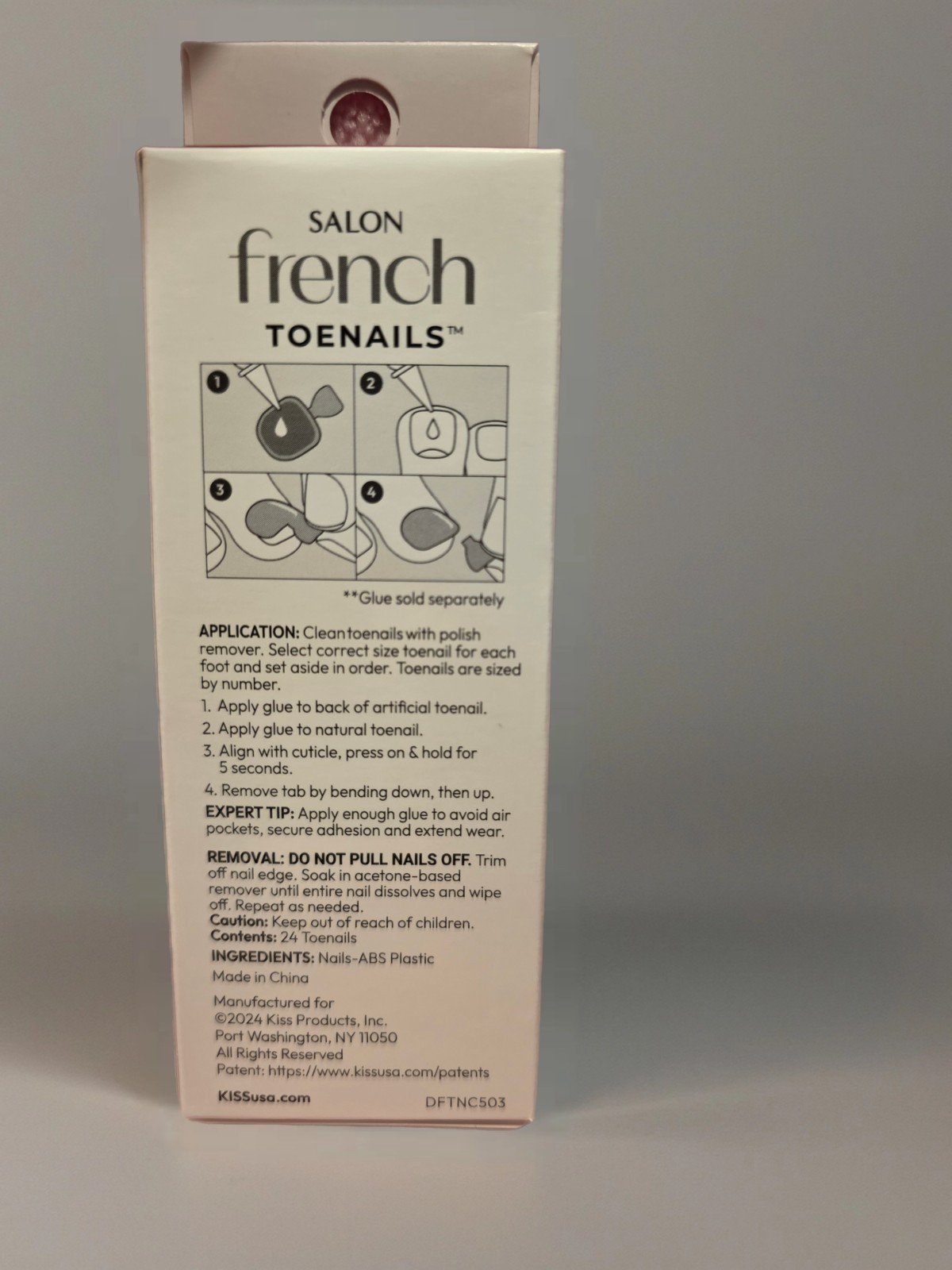 KISS Salon French Toenails Full Cover Nails DGTN01 – Set Of 2