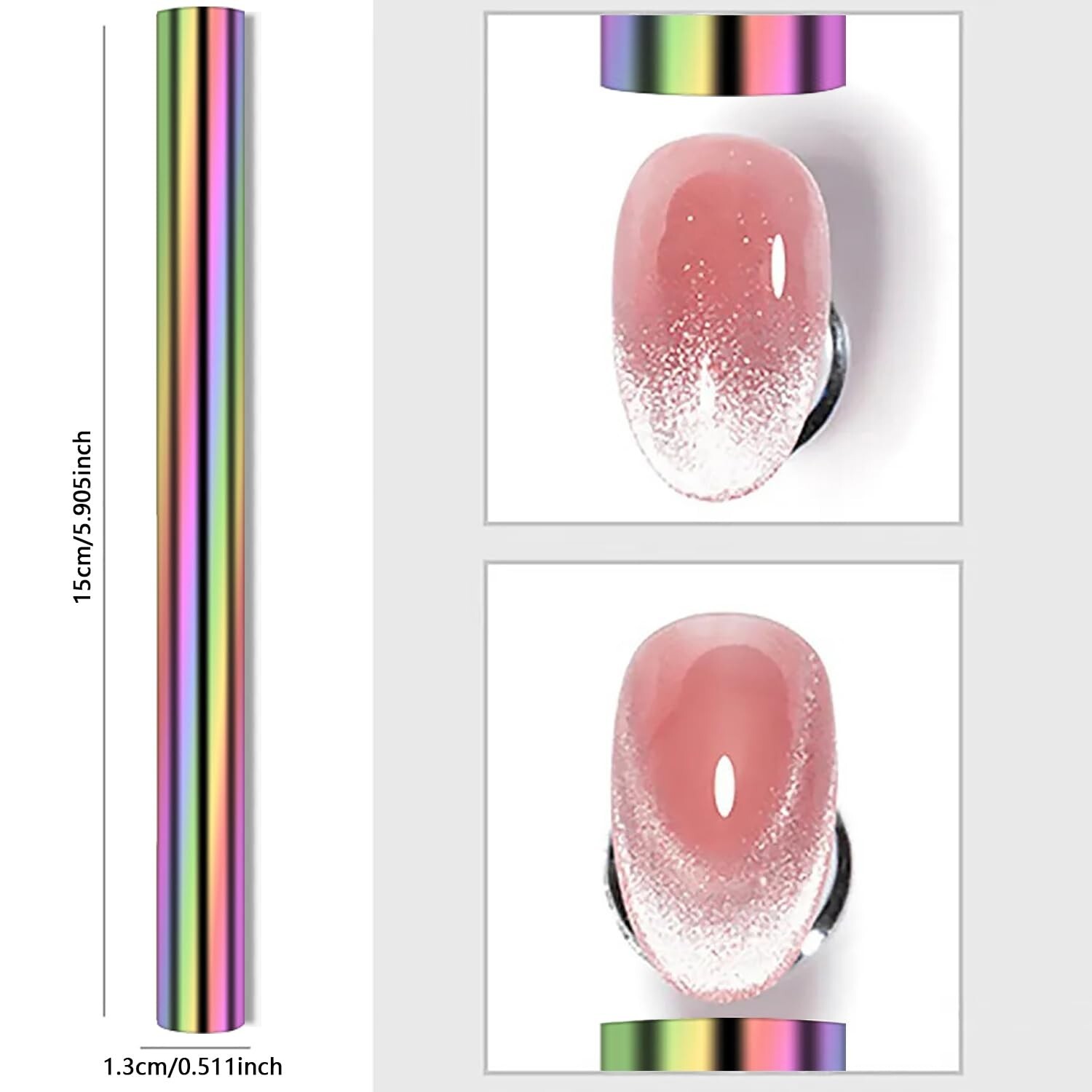 5 Pieces Cat Eye Nail Magnet for Magnetic Gel Polish – Wood Stick Design Tool fo