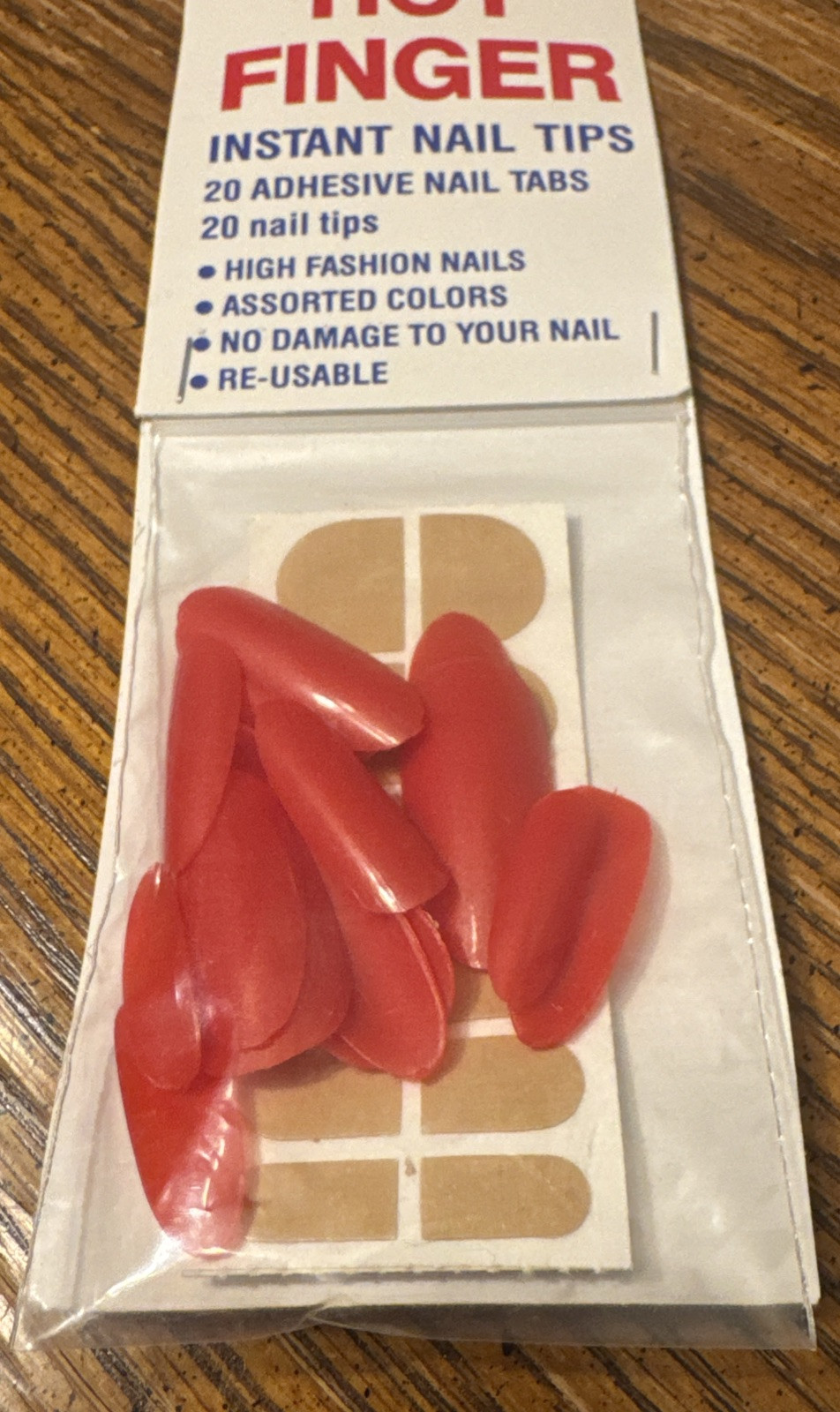 Hot Finger Instant Nail Tips, Red, Made In USA
