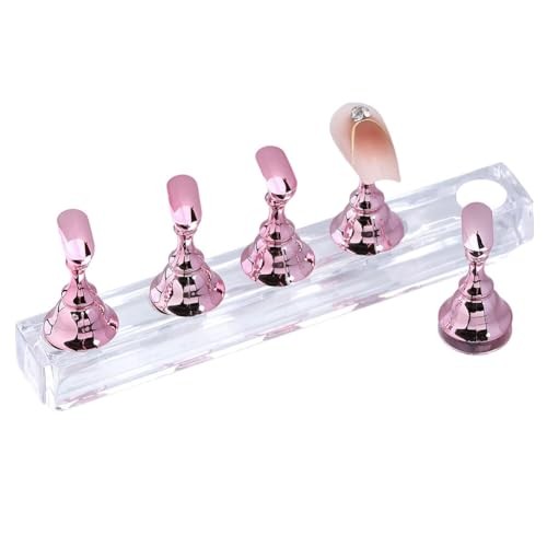 Nail Stands Acrylic Nail Art, Magnetic Nails Tip Holder for Painting Pink