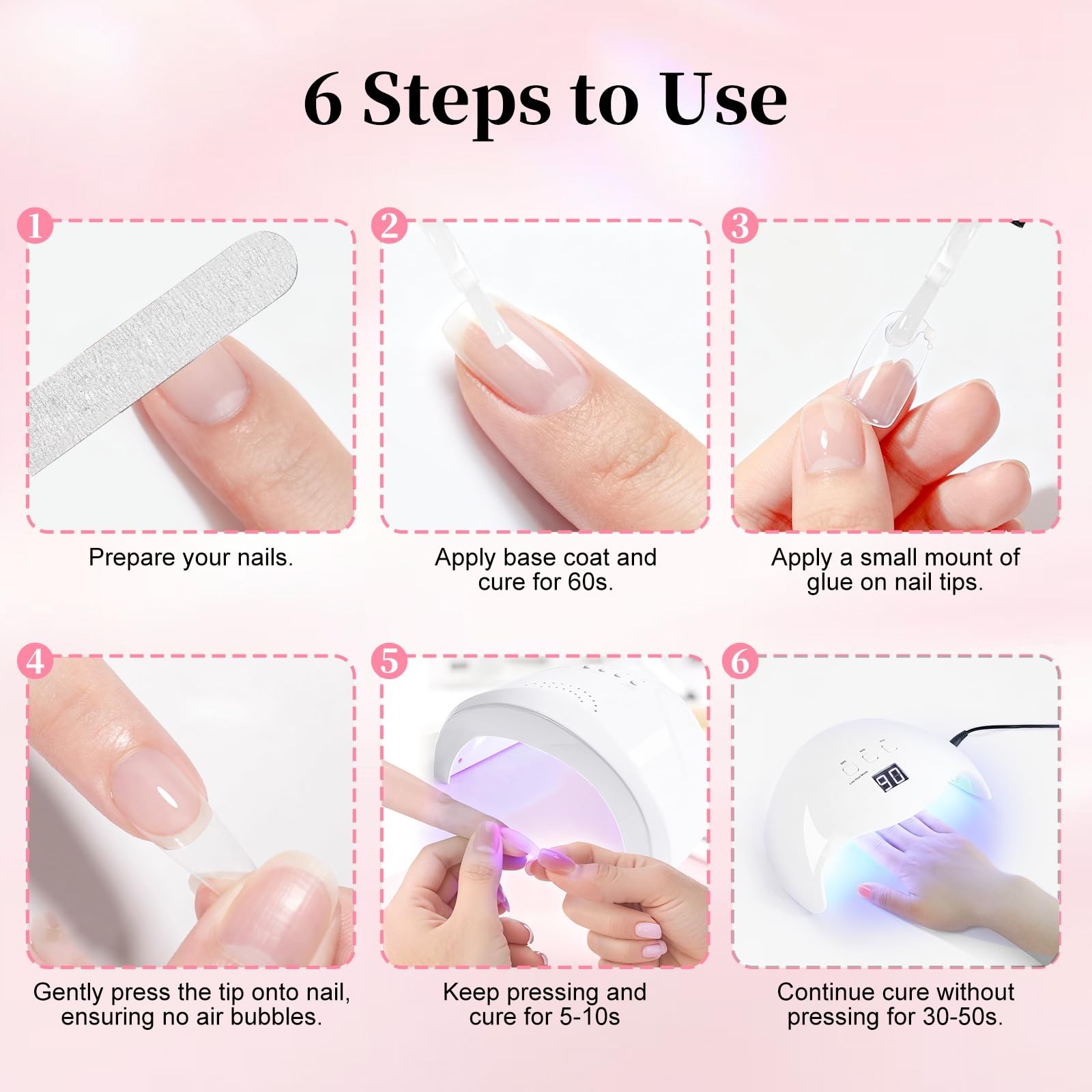 Nail Glue for Press On Nail Adhesive, Long Lasting Glue for False Nails & Tip…