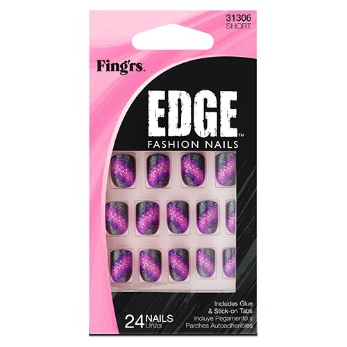 FING’RS EDGE Fashion Nails Includes Glue & Stick-On Manicure 24 Nails #31306