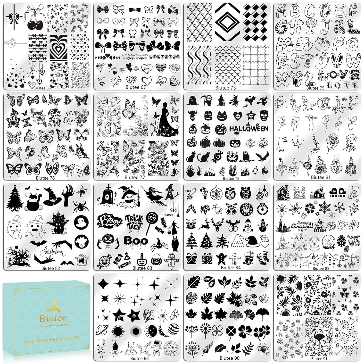 Nail Stamping Plate 15PCS Nail Stamper Kit Nail Art Stamping Plates Set with …