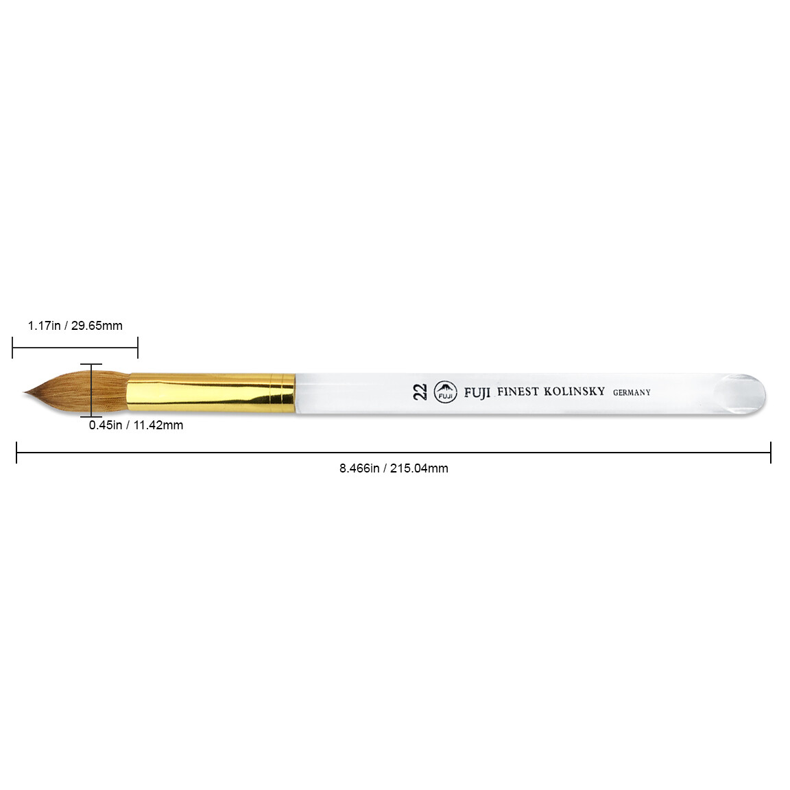 Fuji and Pana Finest 100% Pure Kolinsky Hair Brush from Size # 6 # 8 # 10 # 12