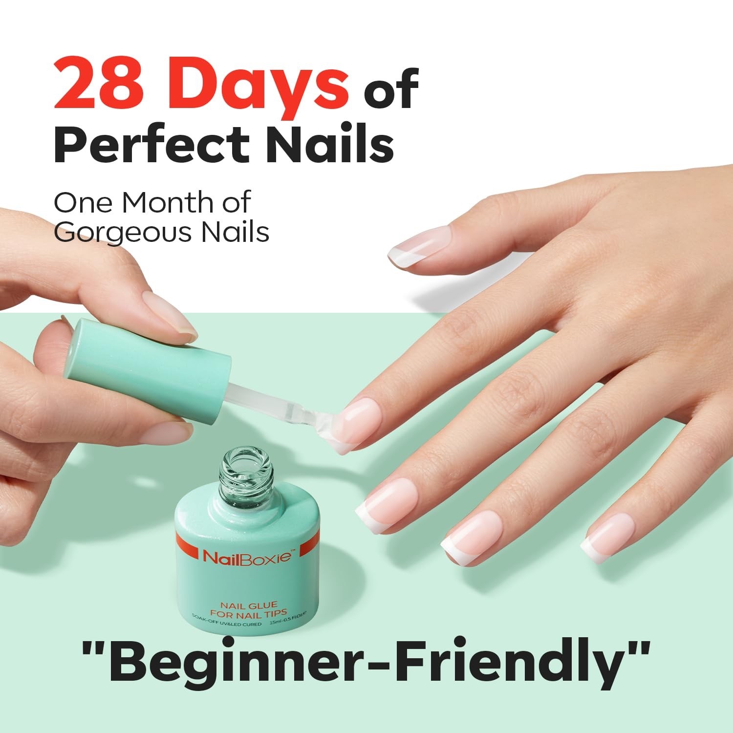 modelones NailBoxie Nail Glue for Press Ons Clear Tips Acrylic Nails 25 Pack