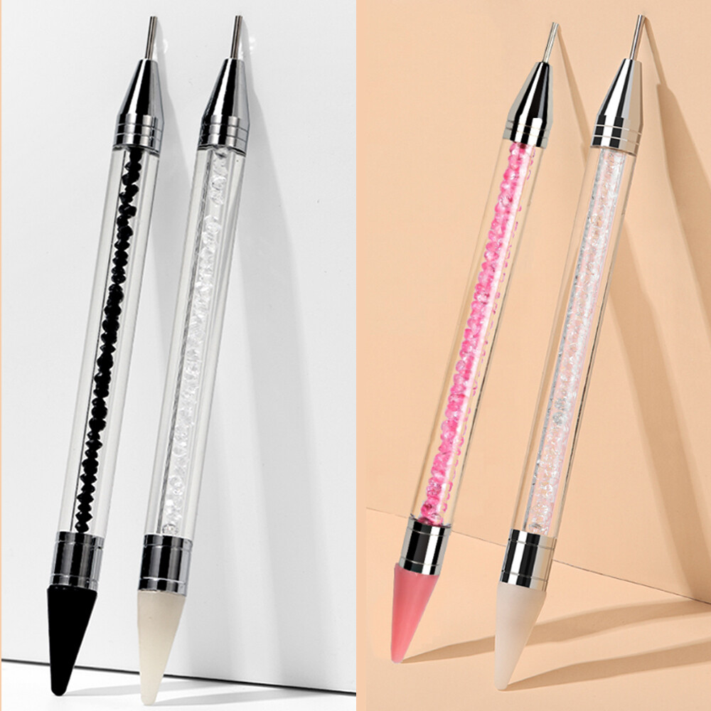 Dual-ended Dotting Pen Nail Art Rhinestone Picker Wax Pencil Crystal Bead Handle