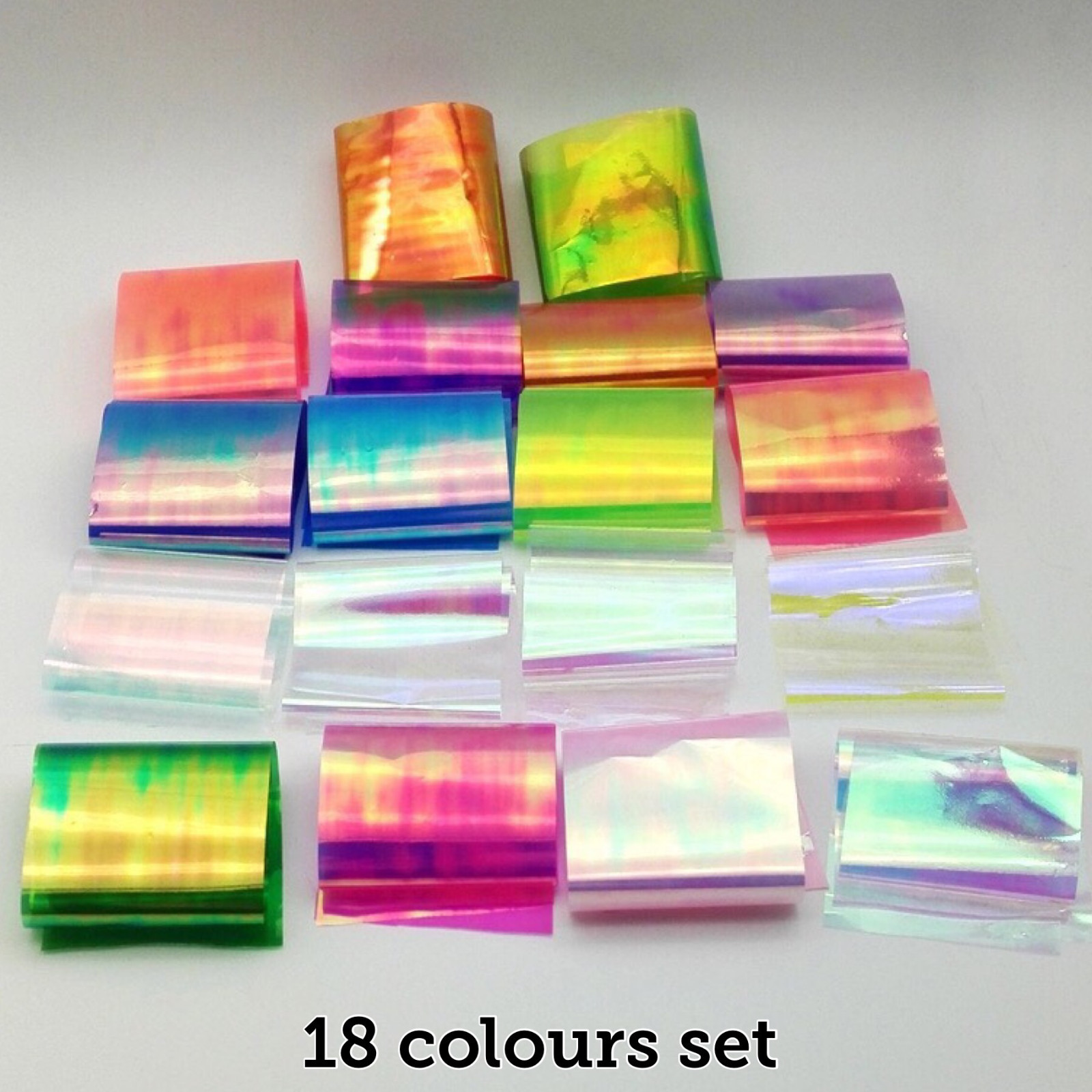 BROKEN GLASS NAIL FOIL 18 Colours NAILS EFFECT Stickers Shattered Angel Paper UK