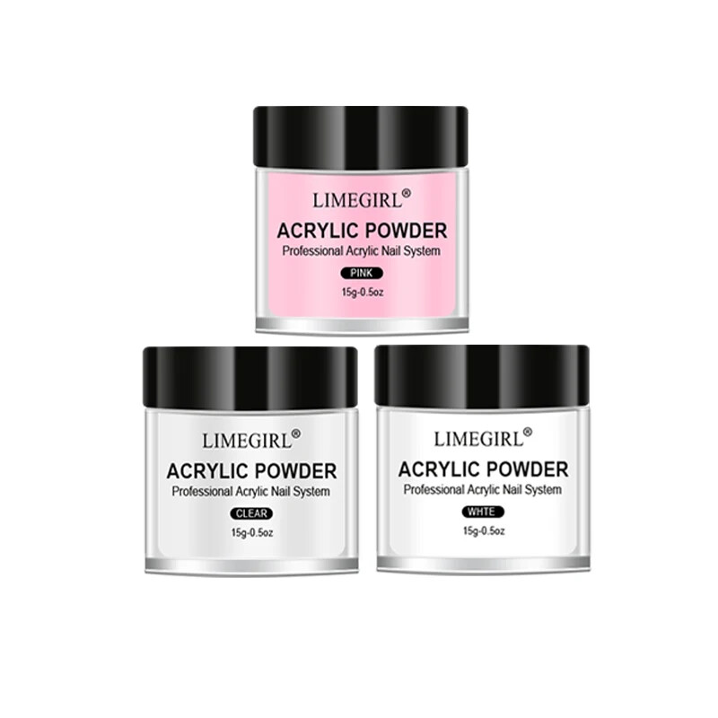 40ml Crystal Liquid With 45ml Acrylic Powder Kit Set Pink White Transparent