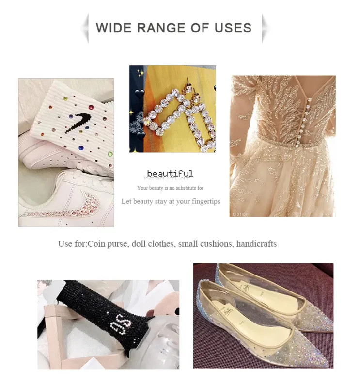 2025 Top quality SS3-SS50 Clear Crystal White 3D Nail Art Decoration rhinestones