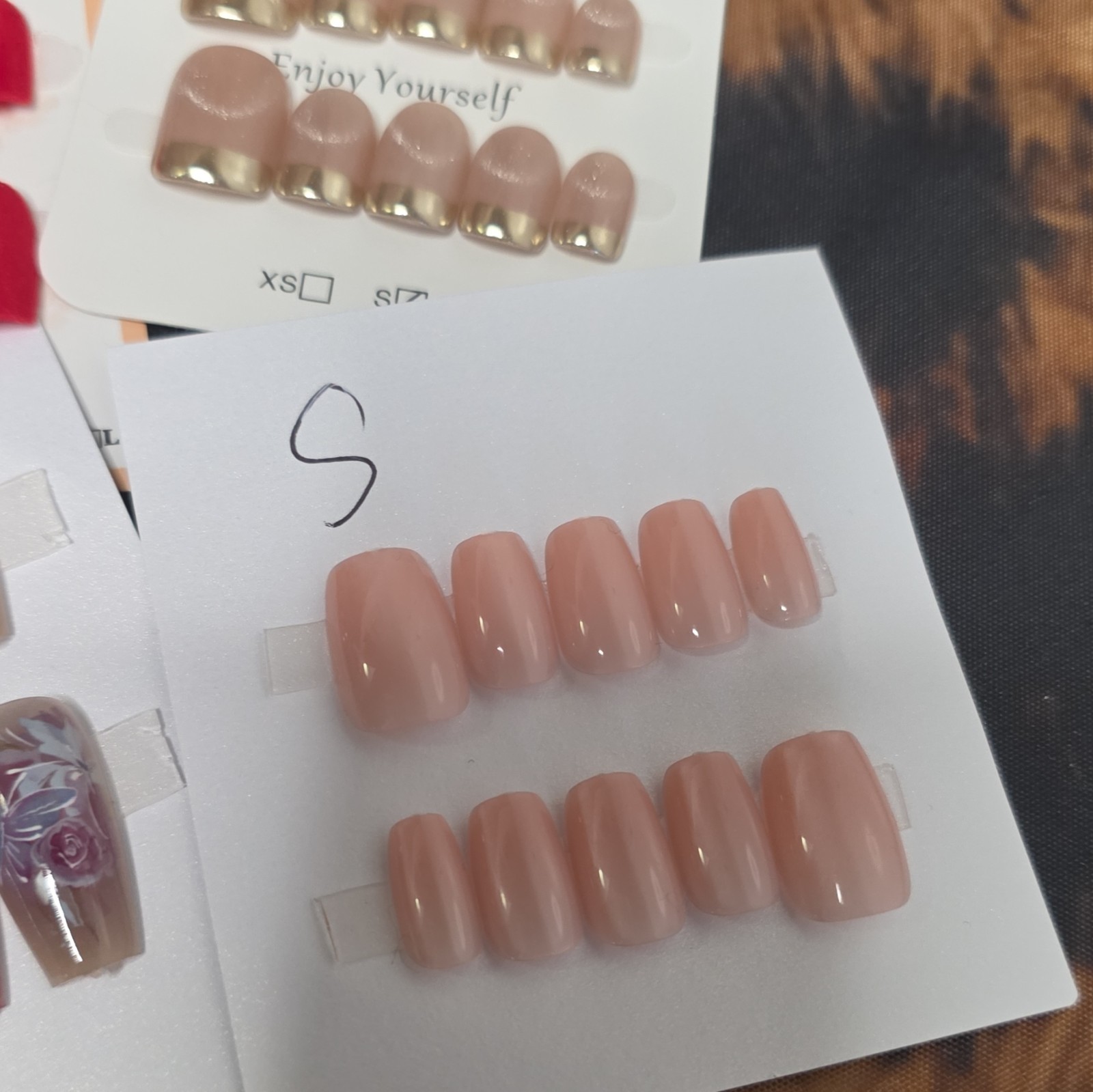 10 pair Lot- Size Small Nail Art Press-On Nails Set