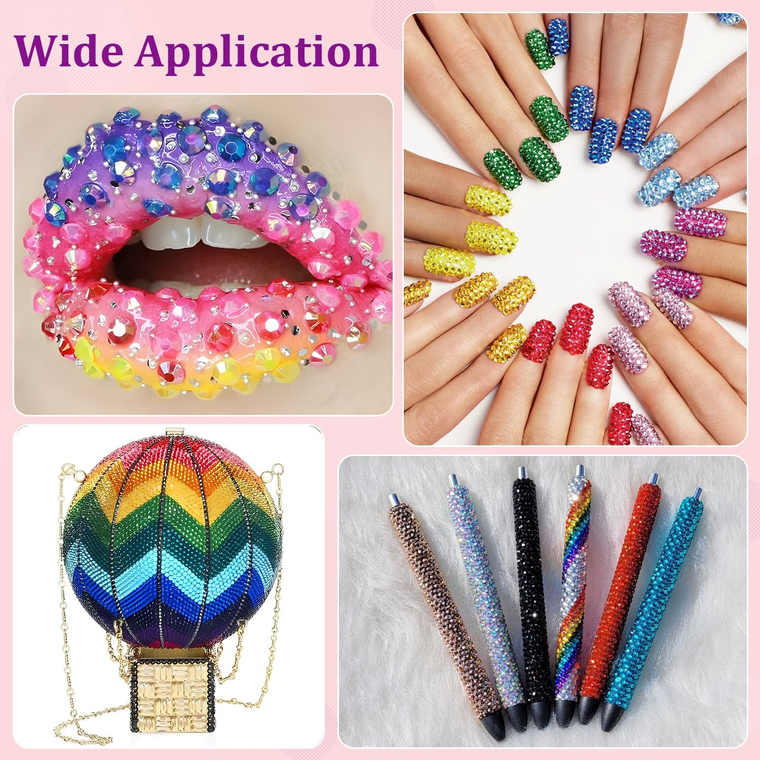 34000Pcs Resin Rhinestones with Tweezers for Bedazzling, Multicolor 3mm Cryst…