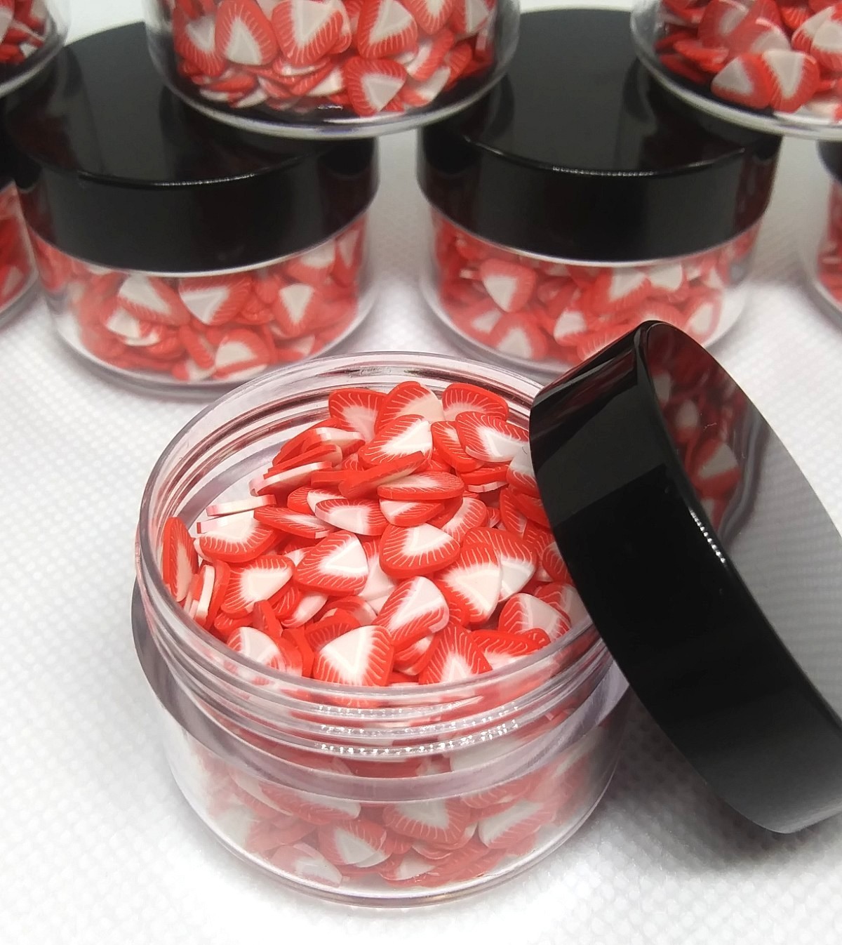 Strawberry Fruit Slices for Lip Gloss, 3D Nail Art, Miniature Polymer Clay (10g)