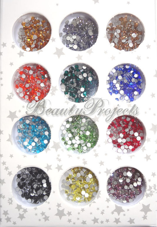1440pc Nail Art Rhinestones Diamonds 12 colors Glass Material easy to use!