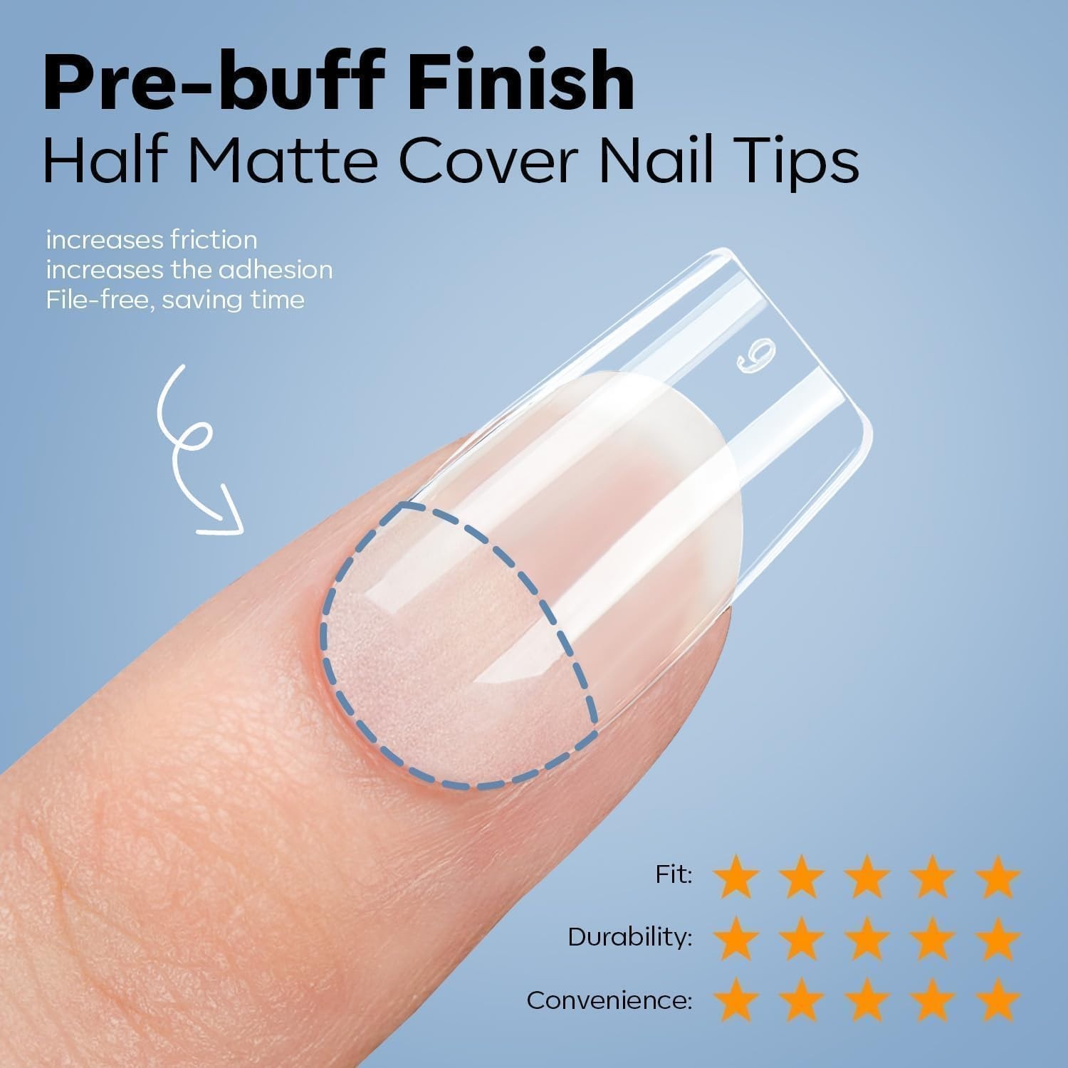 15 Sizes Short Square Gel Nail Tips Kit, 9-in-1 Glue & Portable LED Lamp, 510 Pc