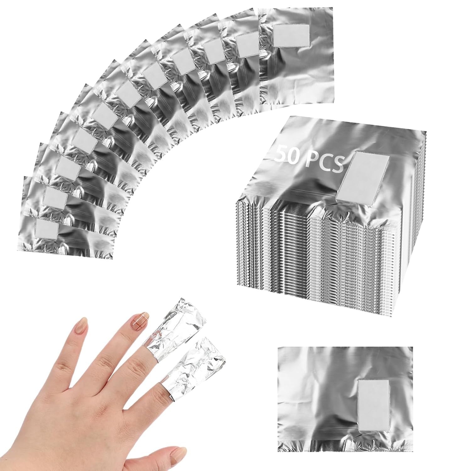 Portable 50 Pcs Nail Foil Wraps – Fast Soak Off Solution for All Nail Types