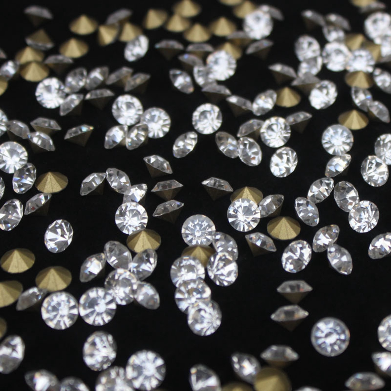 Clear SS4-SS16 Diamond Point back Rhinestones Gems Crystal Chatons Strass