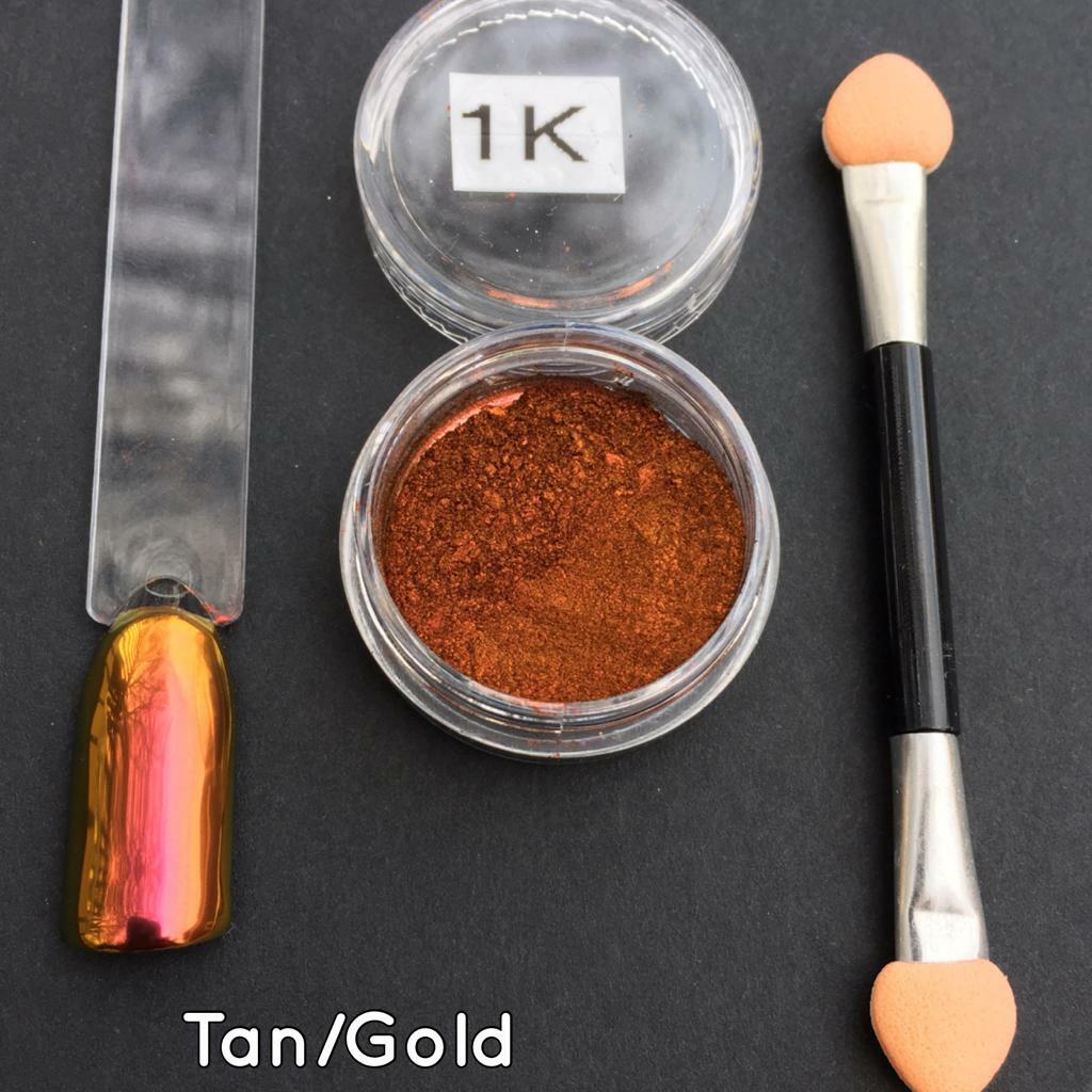 Chameleon Nail Chrome Powder Mirror Effect Duo Colour Shift Gold Red Pigment K