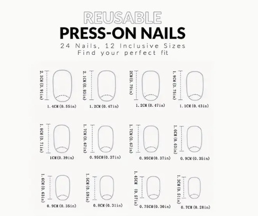 24 Pcs Press-On Nails Medium Glossy – Solid Gray – Looks Like Gel Nails
