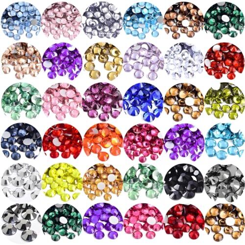 Flatback Rhinestones Round Gems for Nails Art and Crafts 4000Pcs SS12 3mm Red