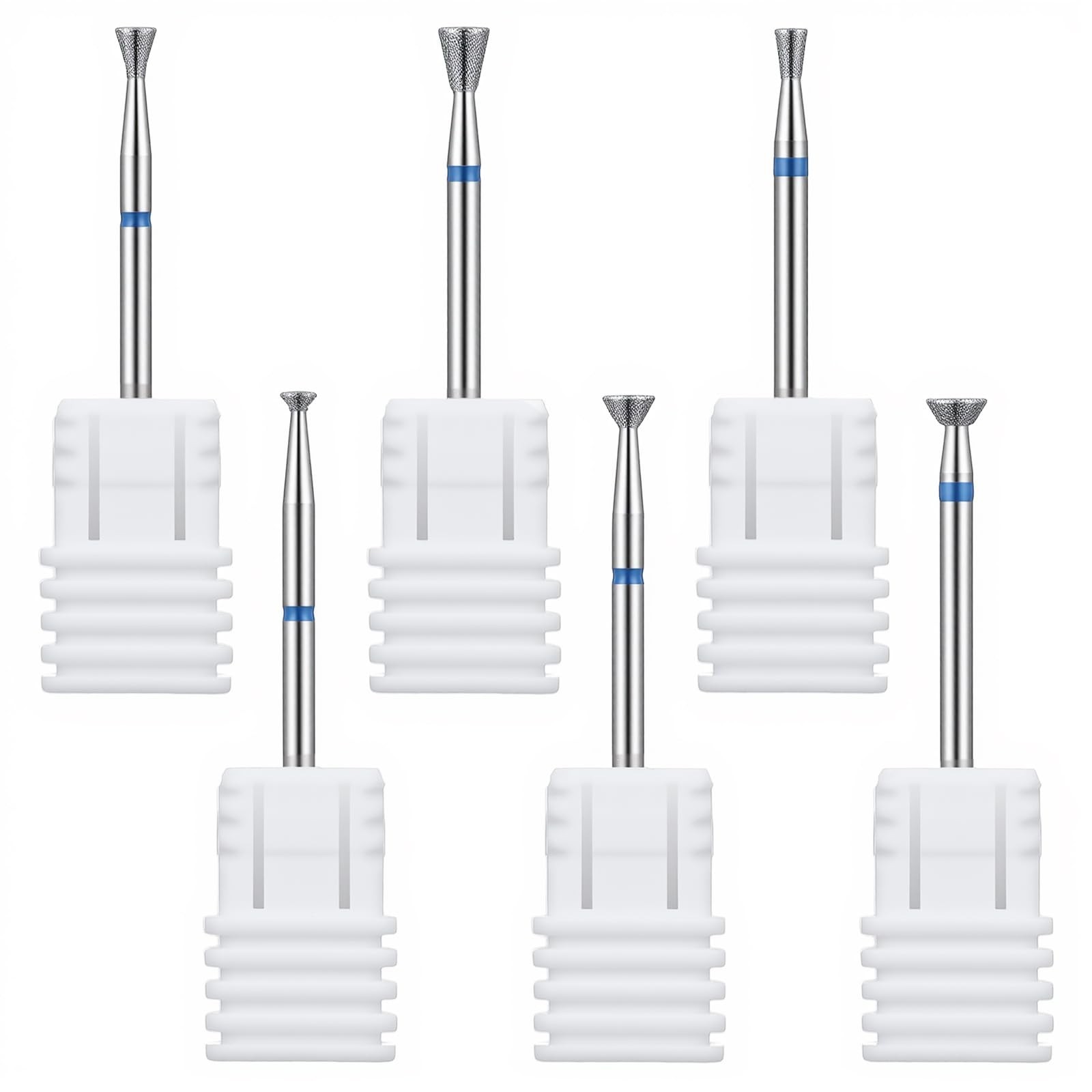 6Pcs Cuticle Clean Nail Drill Bit Set, 3/32″ Russian Diamond Nail File Bits, …