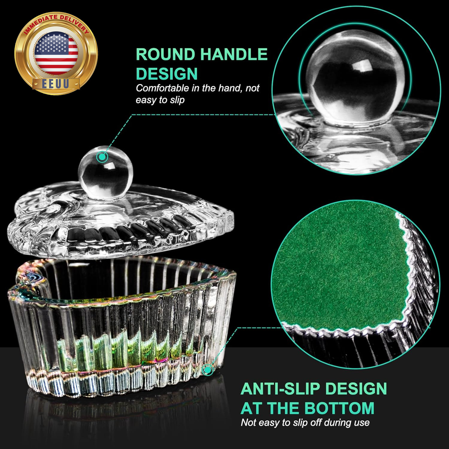 2PCS Nails Tips Art Dappen Dish with Lid Acrylic Liquid Powder Dappen Monomer Di
