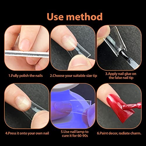 Nail Tips Half Cover 504 PCS Clear Duck Fake Tips | Soft Gel Fake Short Duck