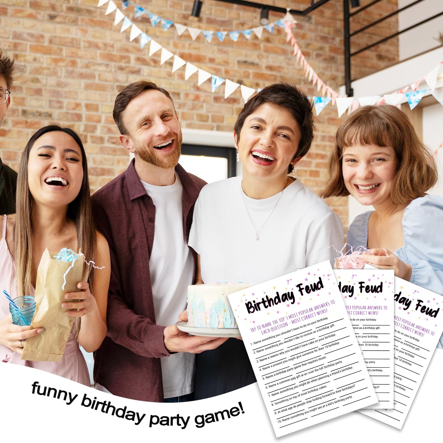 Adult Birthday Party Game, Feud Game Cards, Birthday…