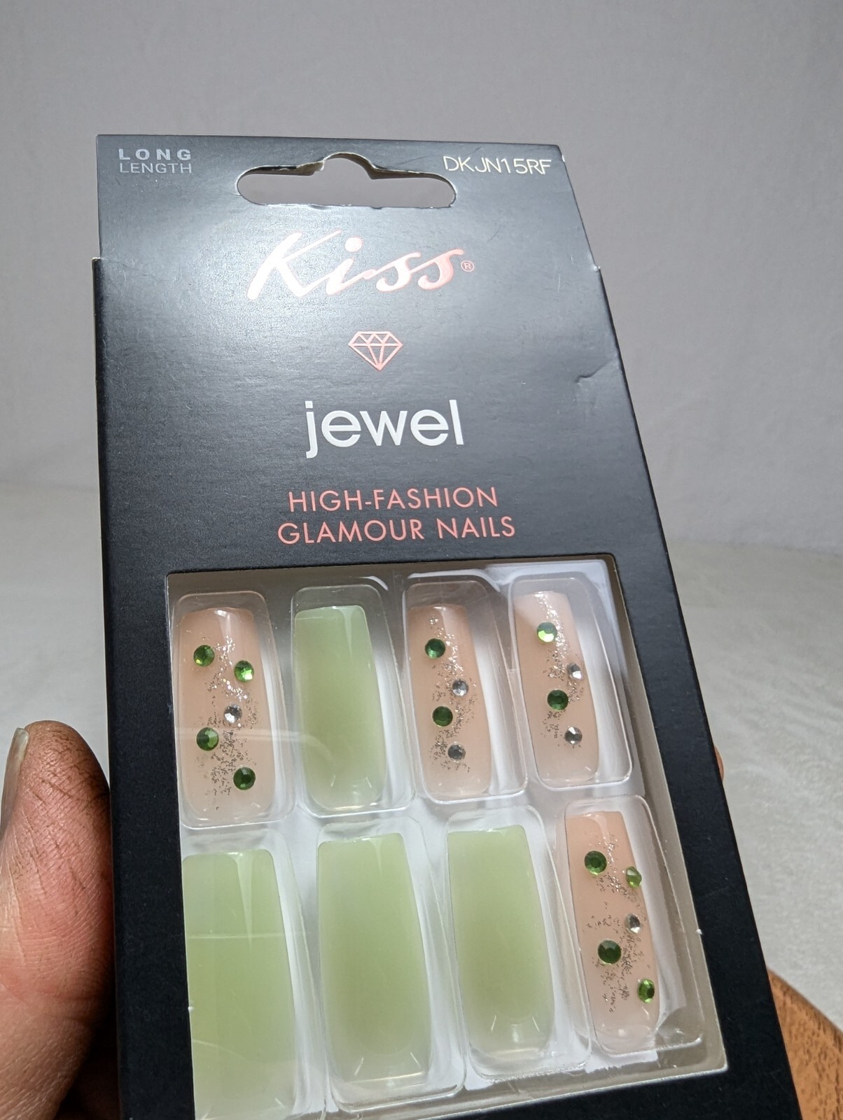 Kiss Jewel High Fashion 2 BOXES Glamor Nails Long& Extra Long Sparkly Jewels NIB