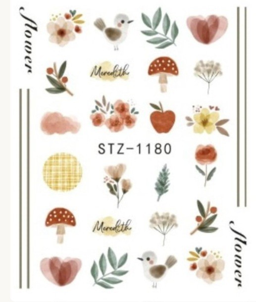 Flower, Floral Nail Art Water Decals DIY Nail (Group 5)