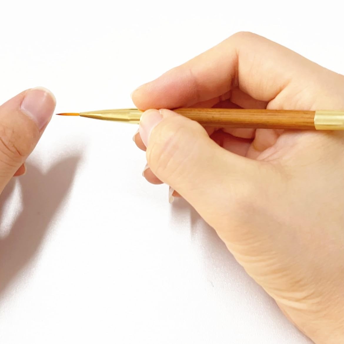 3Pcs Nail Art Drawing Brushes, Short Bamboo Penholder Double End Pen Brush