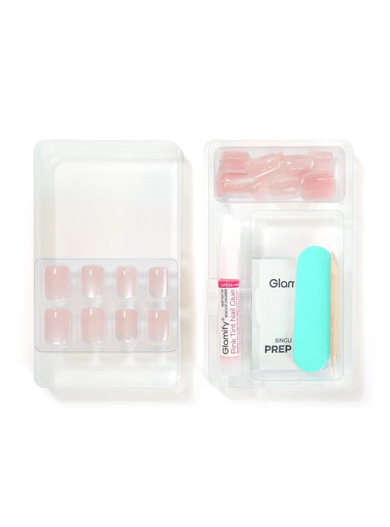 ABNY NAKED BARE ESSENTIALS GLAMIFY 24 PRESS ON NAILS SQUARE SHORT #NTNK03